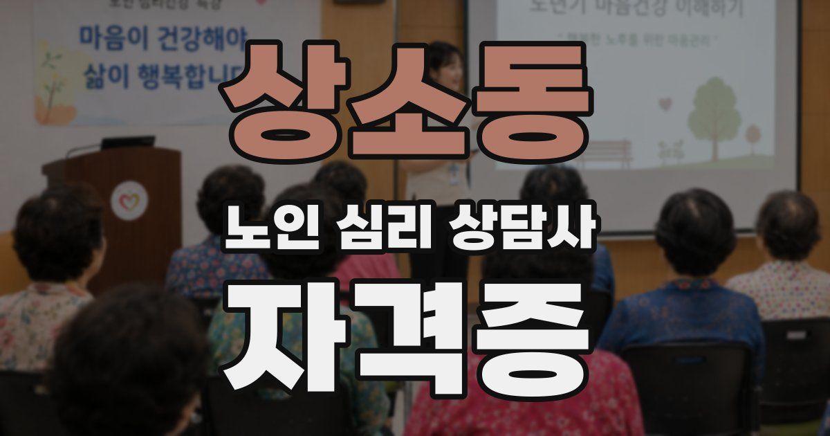 상소동 노인 심리 상담사 자격증