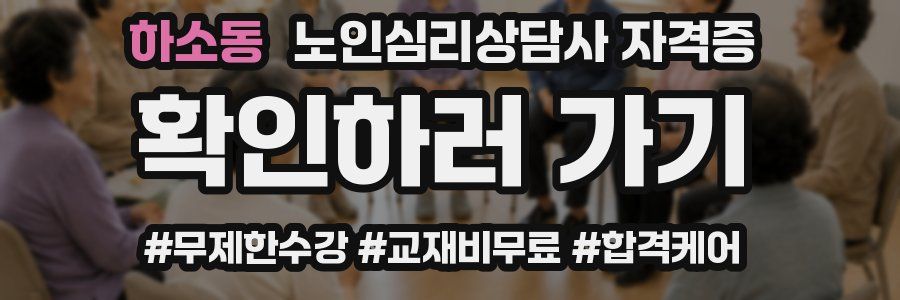 하소동 노인 심리 상담사 자격증