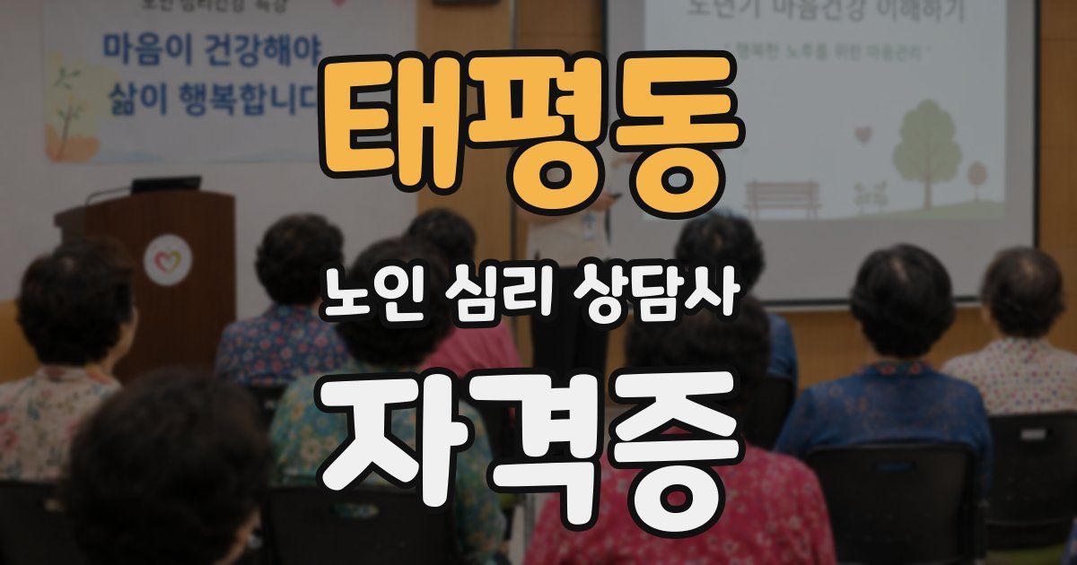 태평동 노인 심리 상담사 자격증