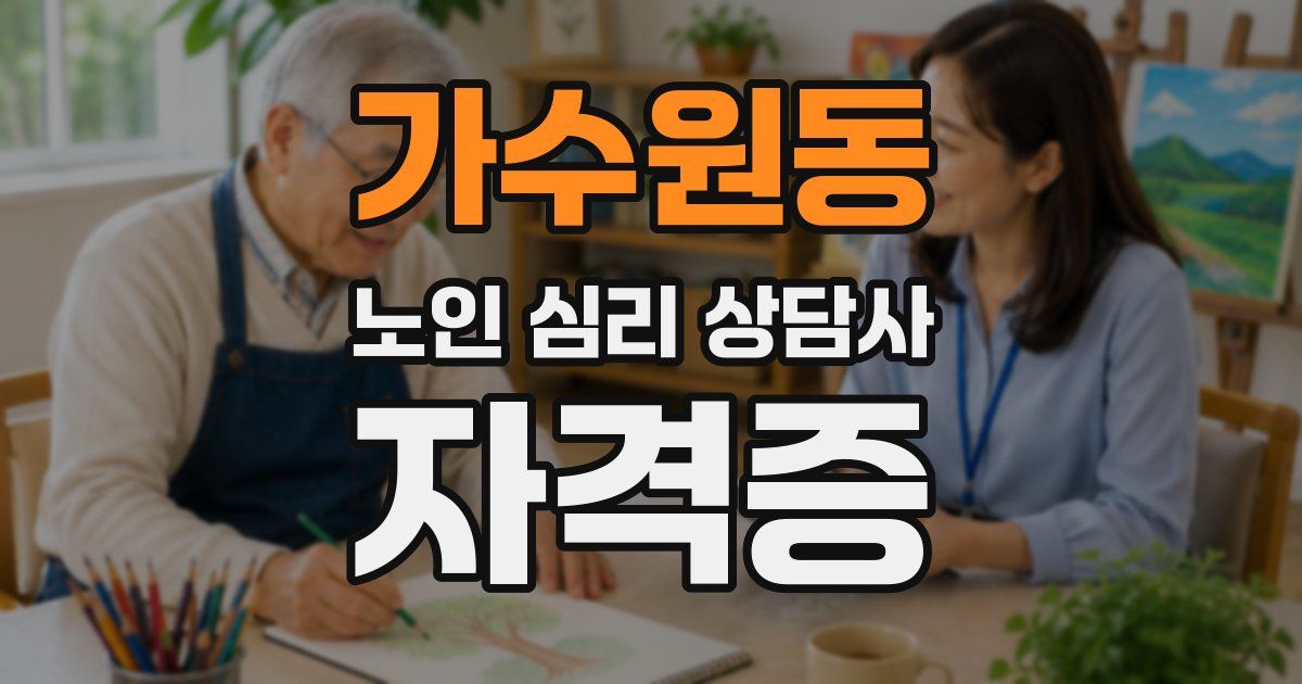 가수원동 노인 심리 상담사 자격증