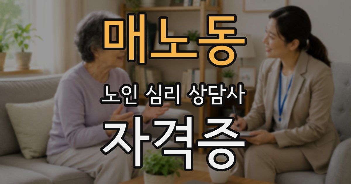 매노동 노인 심리 상담사 자격증