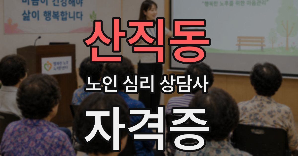 산직동 노인 심리 상담사 자격증