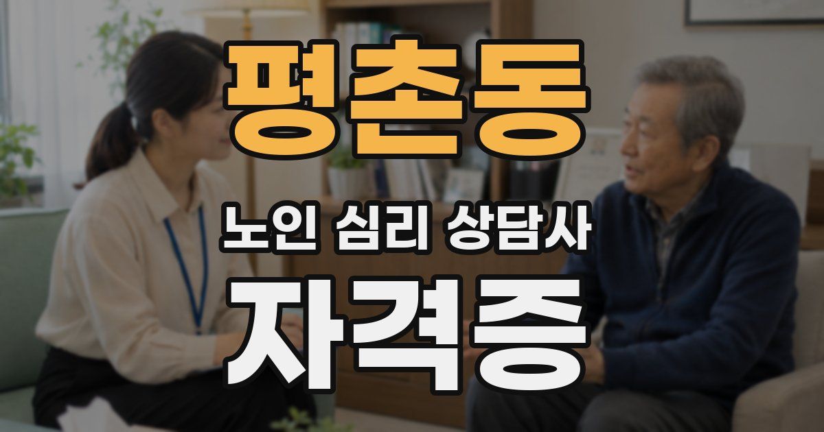 평촌동 노인 심리 상담사 자격증