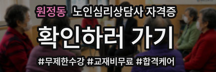 원정동 노인 심리 상담사 자격증