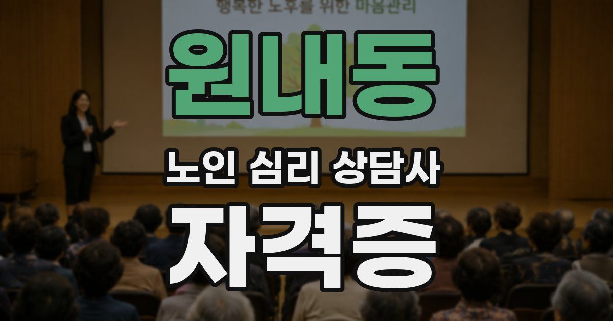 원내동 노인 심리 상담사 자격증