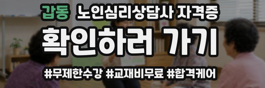 갑동 노인 심리 상담사 자격증