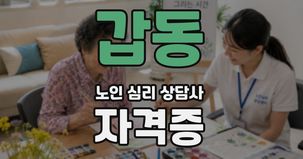 갑동 노인 심리 상담사 자격증