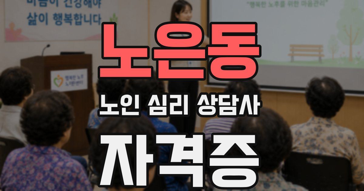 노은동 노인 심리 상담사 자격증