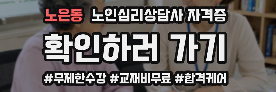 노은동 노인 심리 상담사 자격증