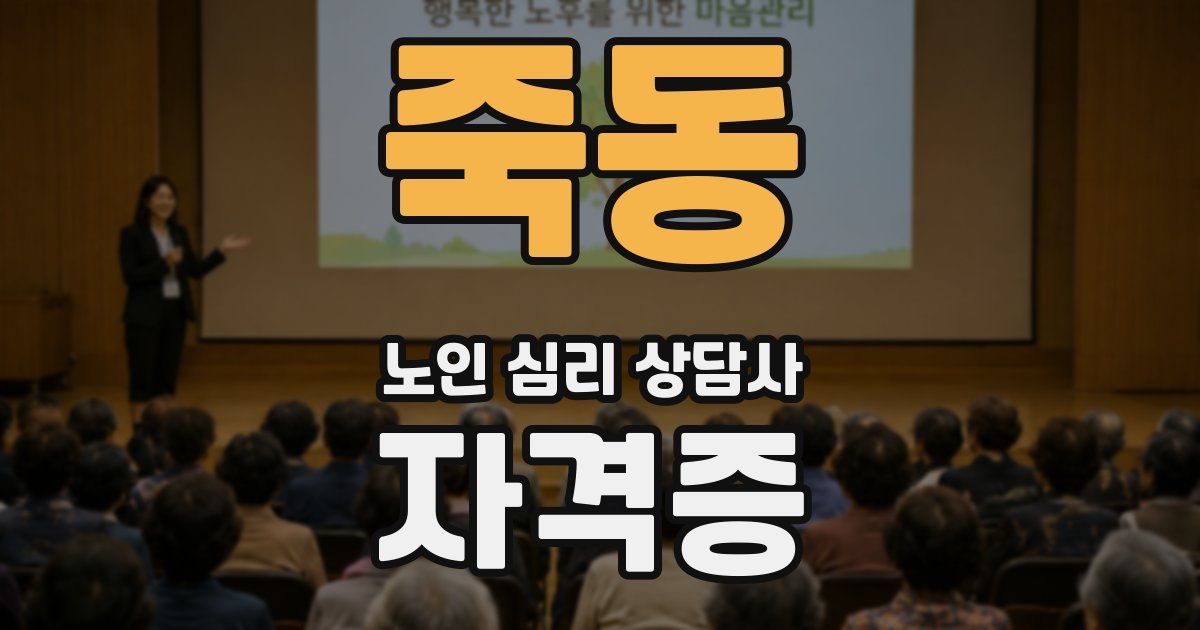죽동 노인 심리 상담사 자격증
