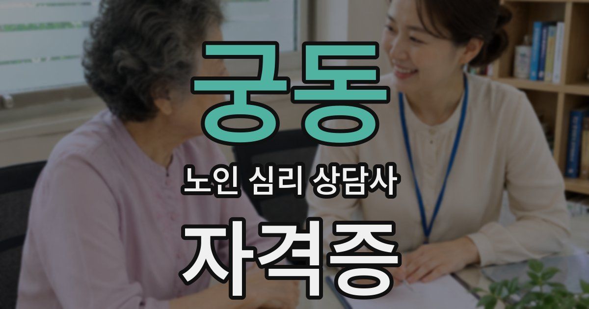 궁동 노인 심리 상담사 자격증
