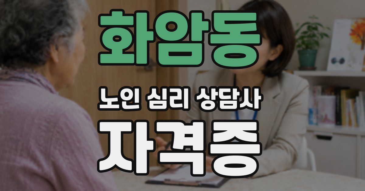 화암동 노인 심리 상담사 자격증