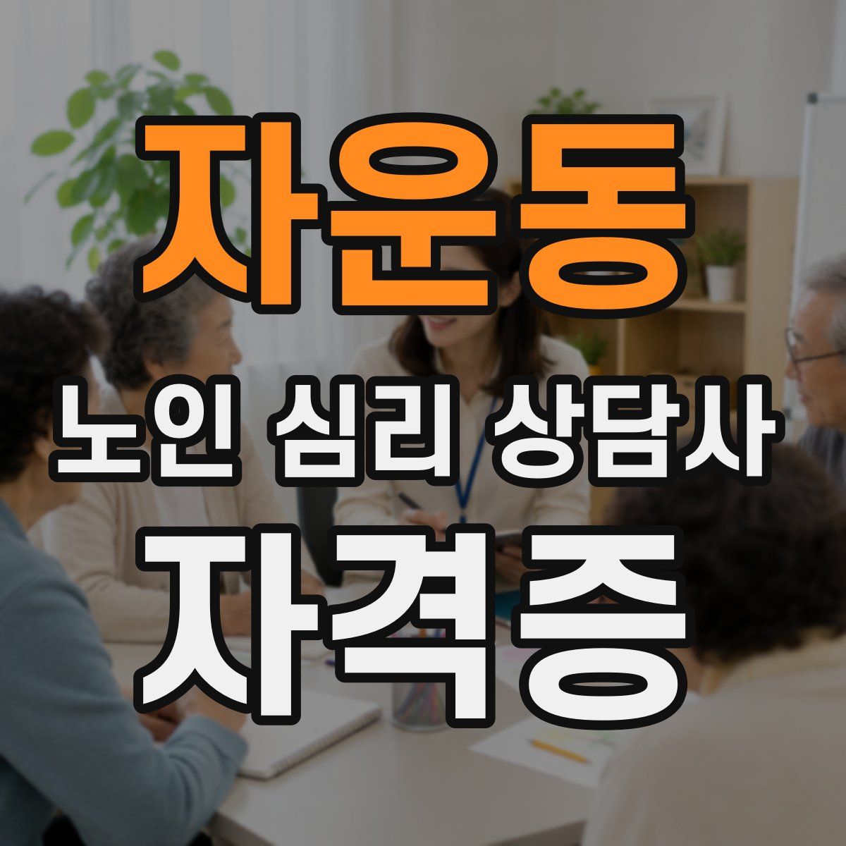 자운동 노인 심리 상담사 자격증