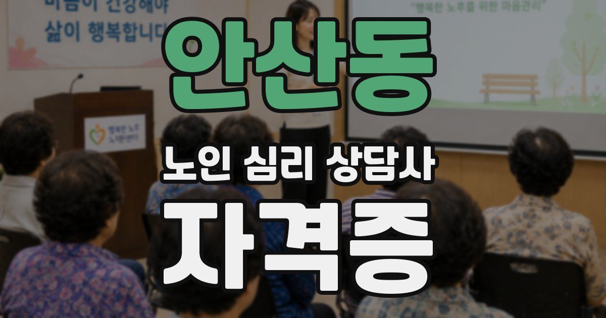 안산동 노인 심리 상담사 자격증