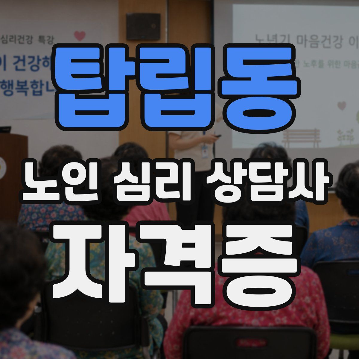 탑립동 노인 심리 상담사 자격증