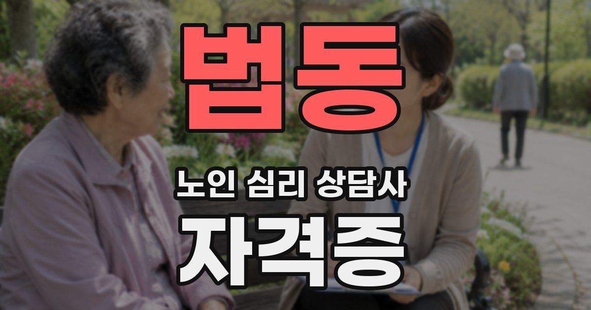 법동 노인 심리 상담사 자격증