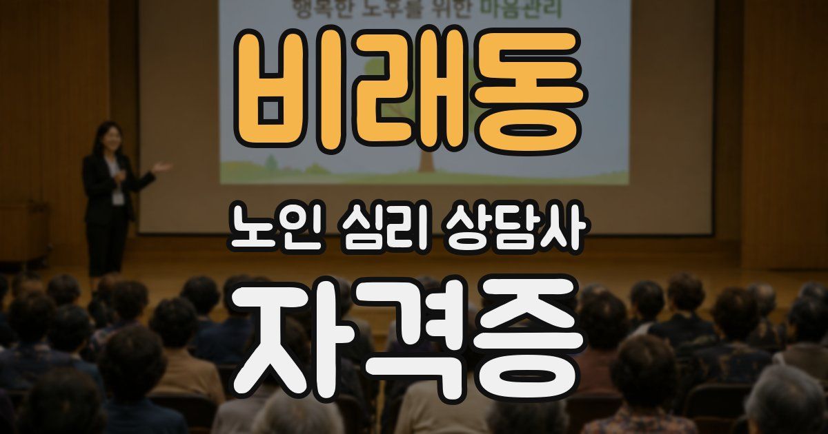 비래동 노인 심리 상담사 자격증