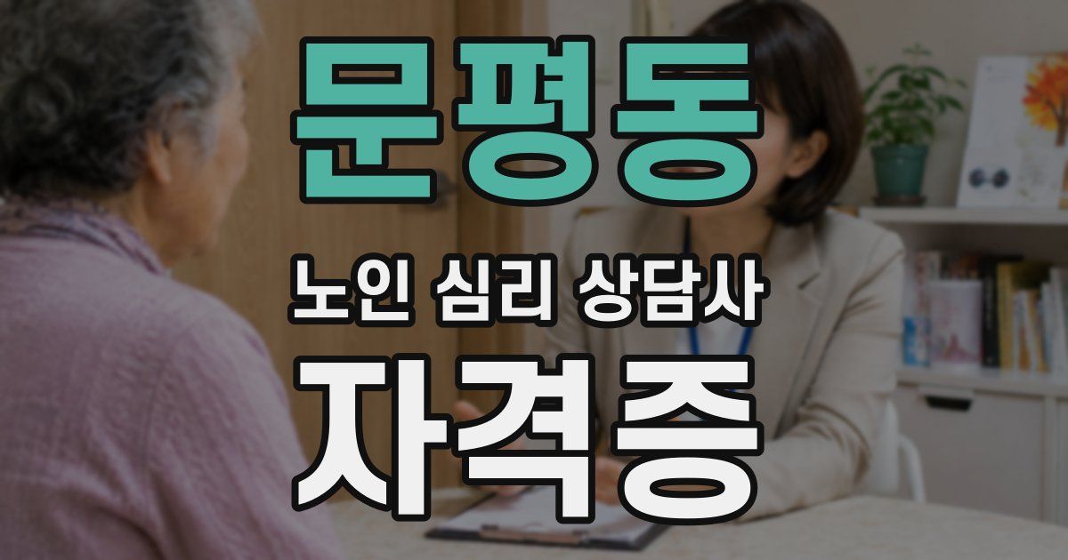 문평동 노인 심리 상담사 자격증