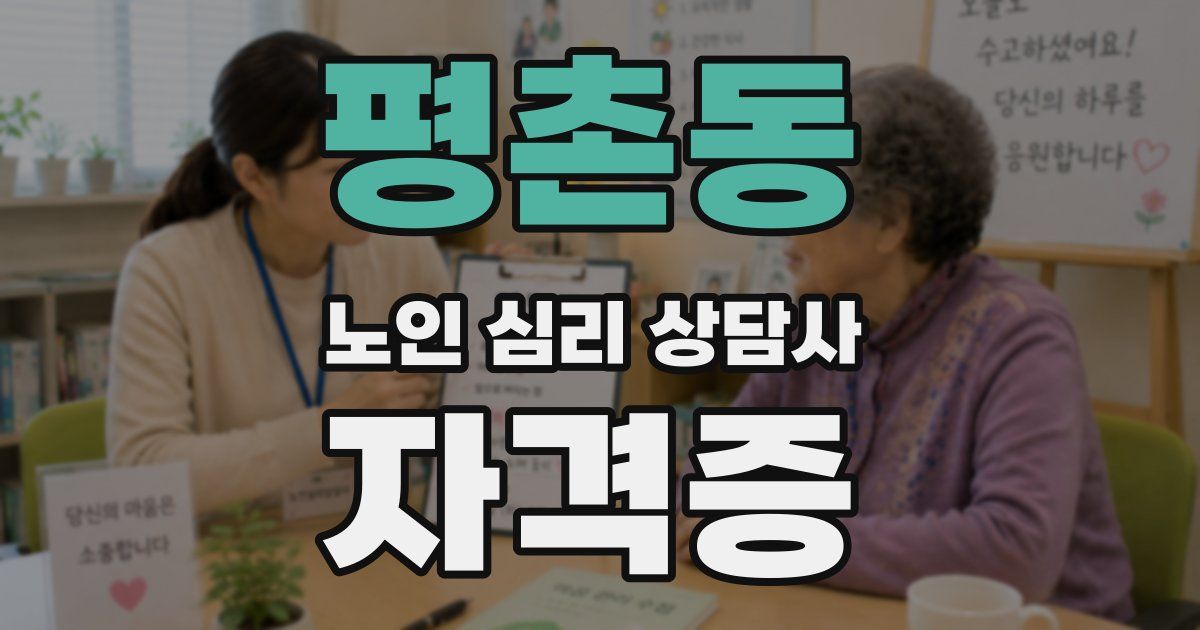 평촌동 노인 심리 상담사 자격증