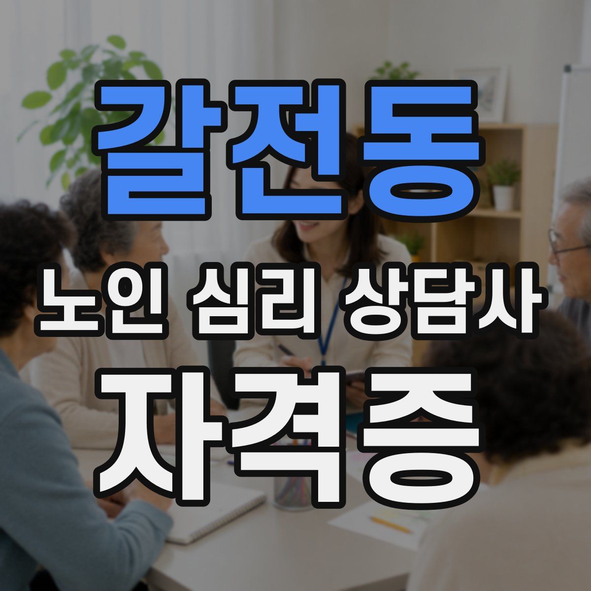 갈전동 노인 심리 상담사 자격증