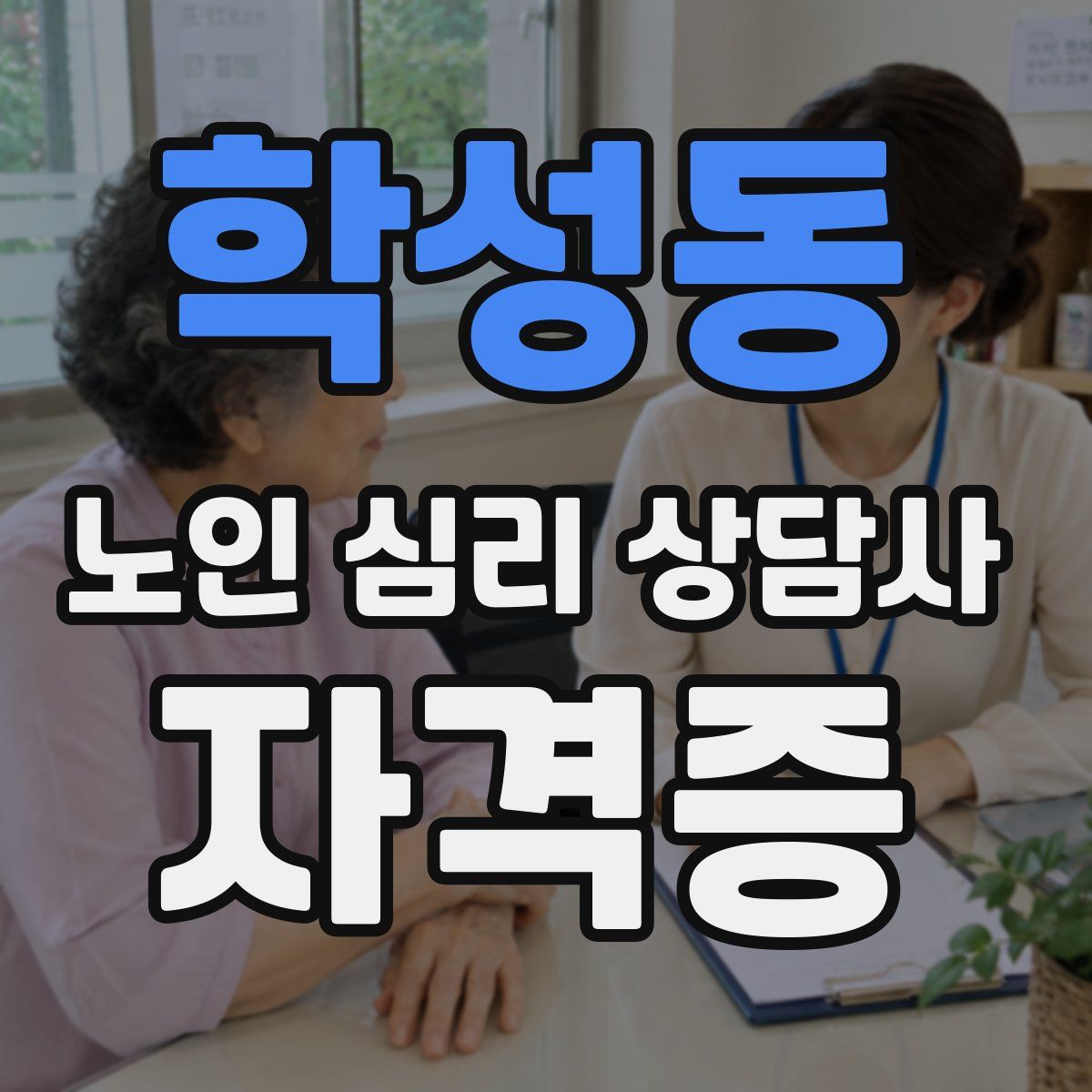 학성동 노인 심리 상담사 자격증