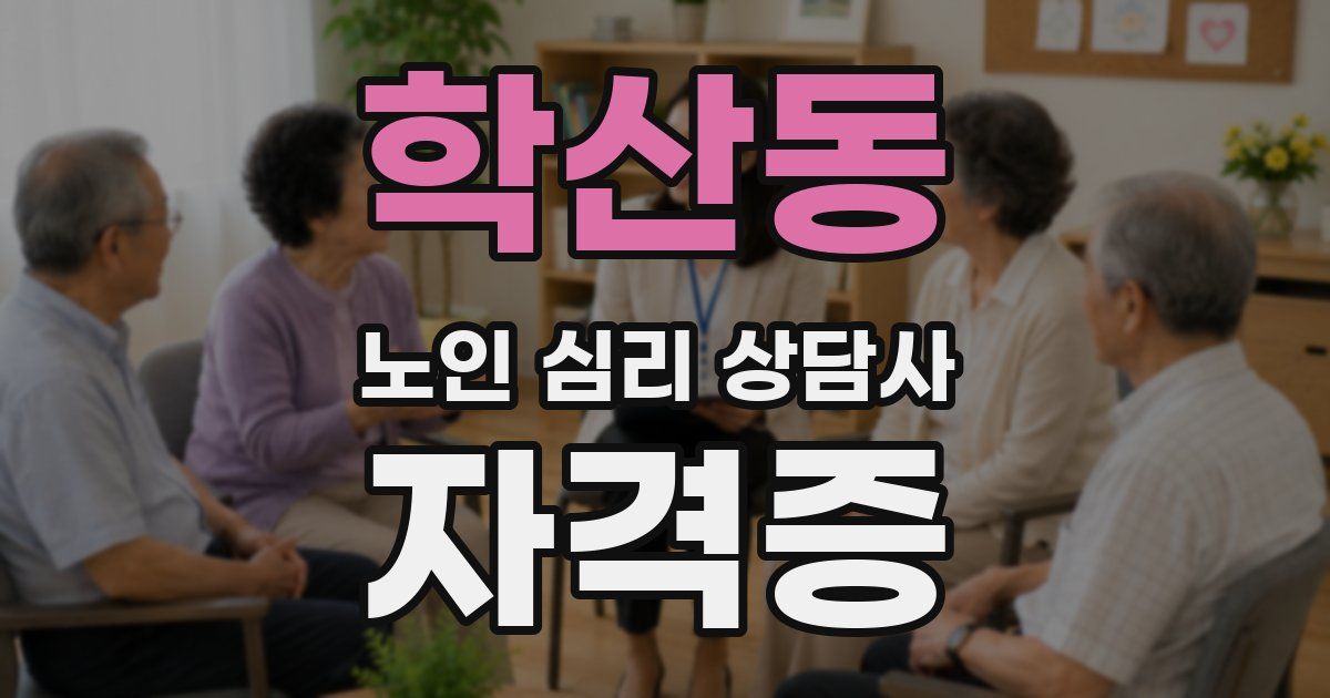 학산동 노인 심리 상담사 자격증