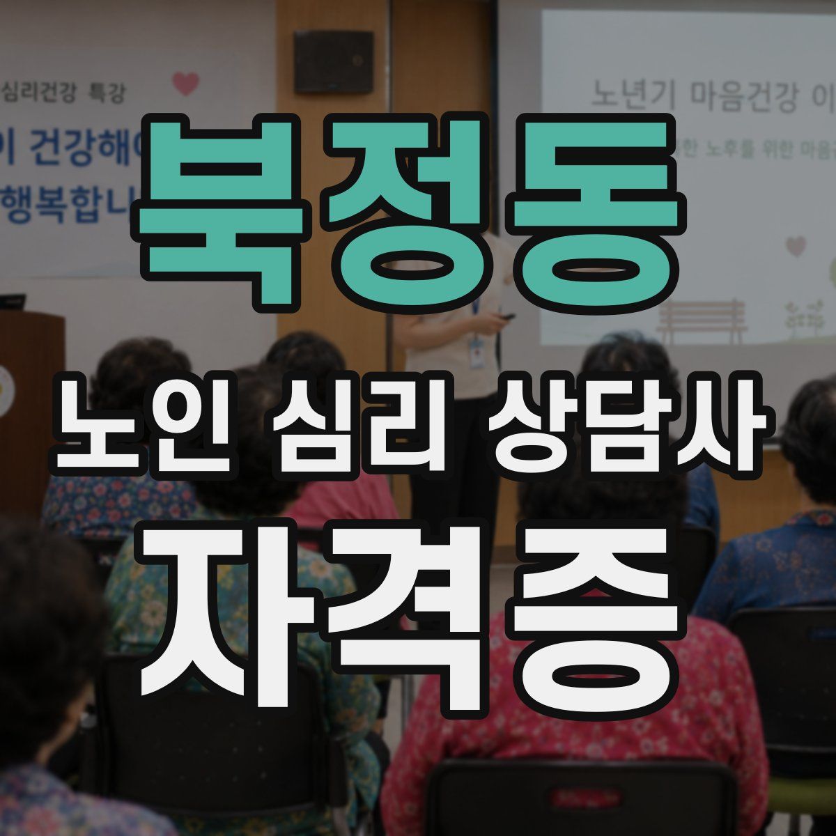 북정동 노인 심리 상담사 자격증
