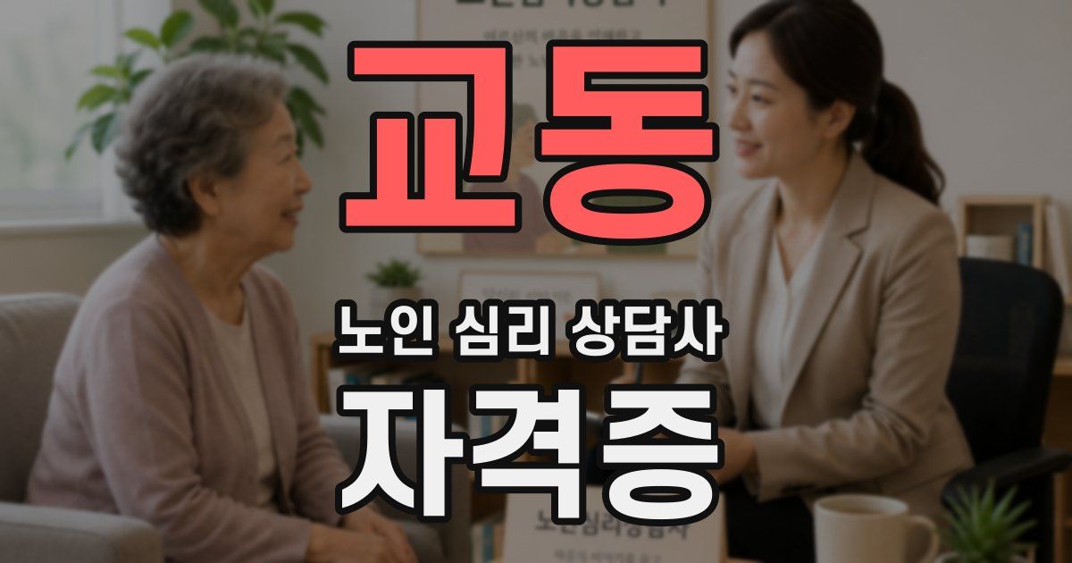 교동 노인 심리 상담사 자격증
