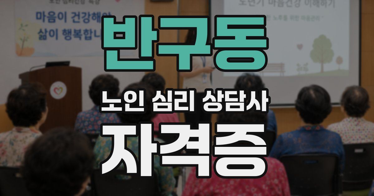 반구동 노인 심리 상담사 자격증