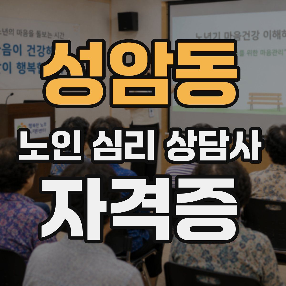 성암동 노인 심리 상담사 자격증