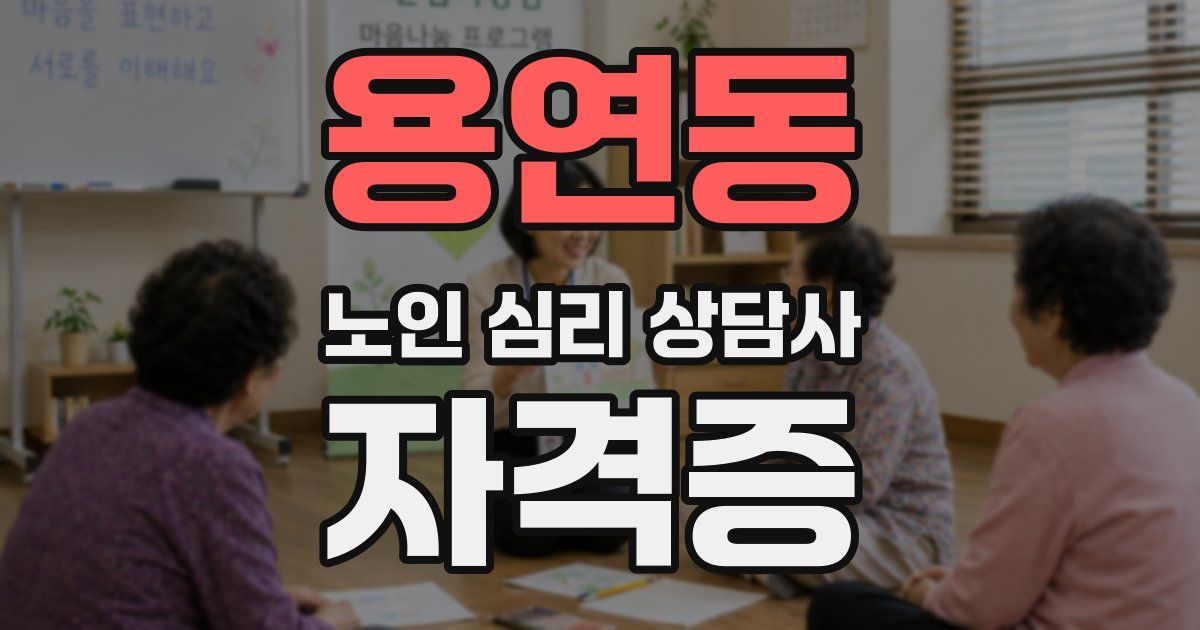 용연동 노인 심리 상담사 자격증