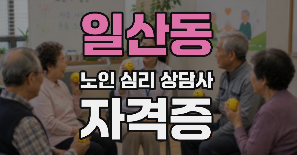 일산동 노인 심리 상담사 자격증