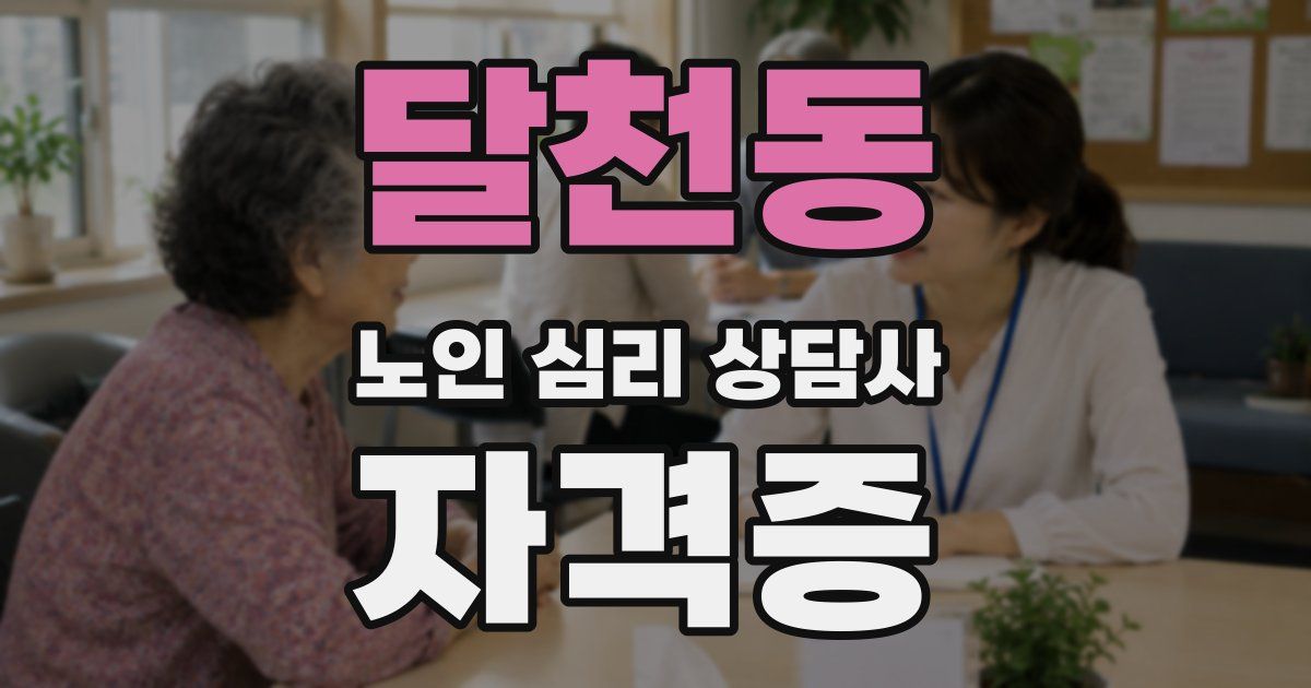 달천동 노인 심리 상담사 자격증