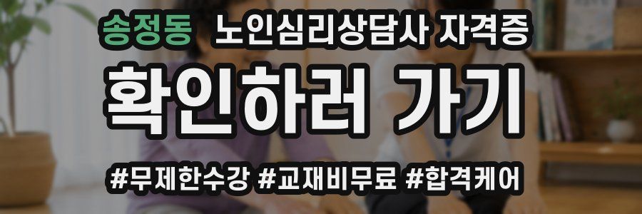 송정동 노인 심리 상담사 자격증
