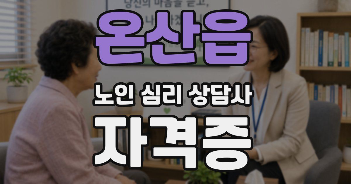 온산읍 노인 심리 상담사 자격증