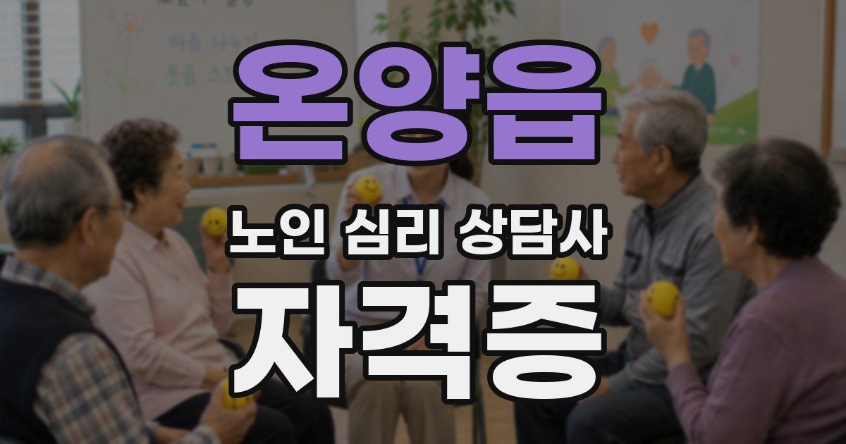 온양읍 노인 심리 상담사 자격증