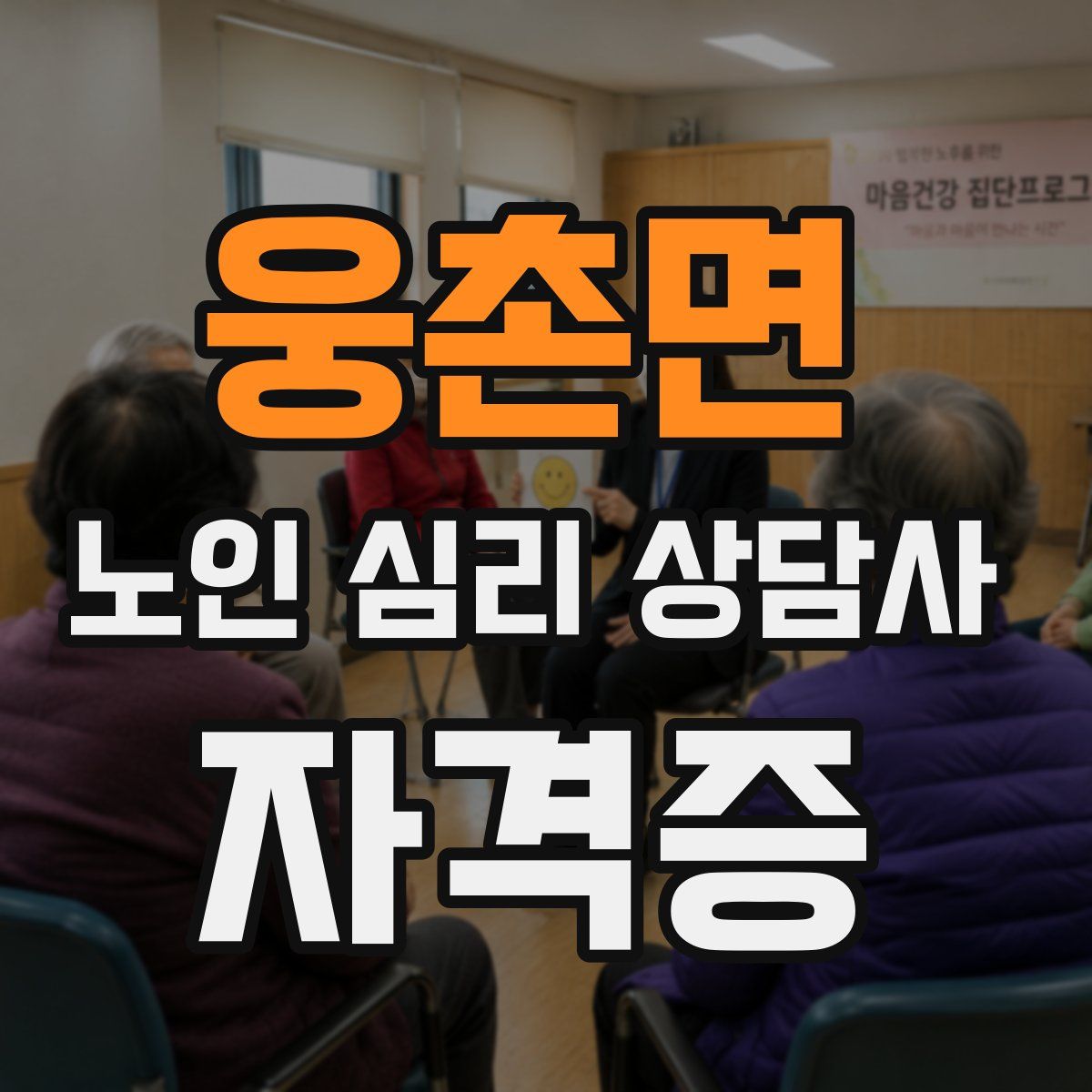 웅촌면 노인 심리 상담사 자격증