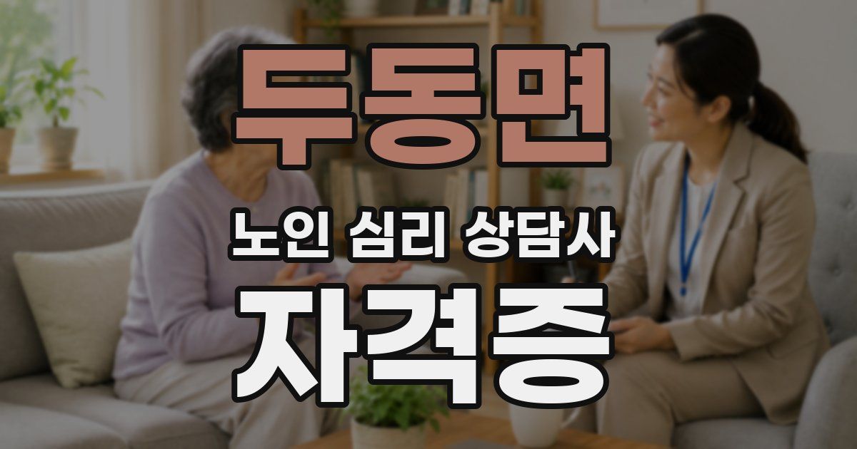 두동면 노인 심리 상담사 자격증
