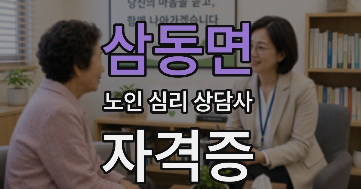 삼동면 노인 심리 상담사 자격증