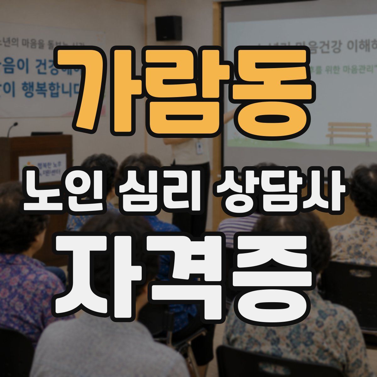 가람동 노인 심리 상담사 자격증