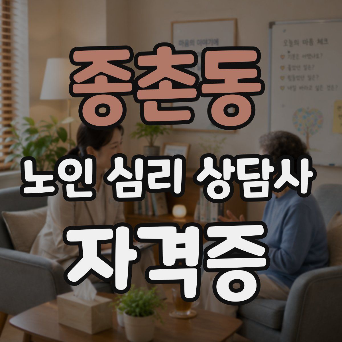 종촌동 노인 심리 상담사 자격증