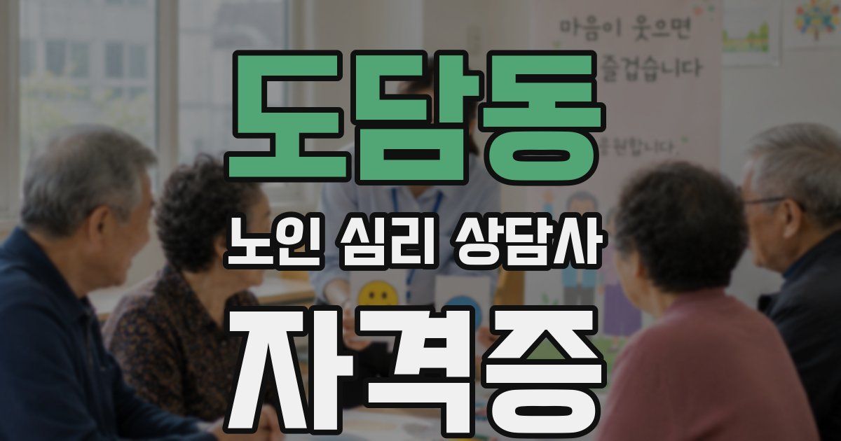도담동 노인 심리 상담사 자격증