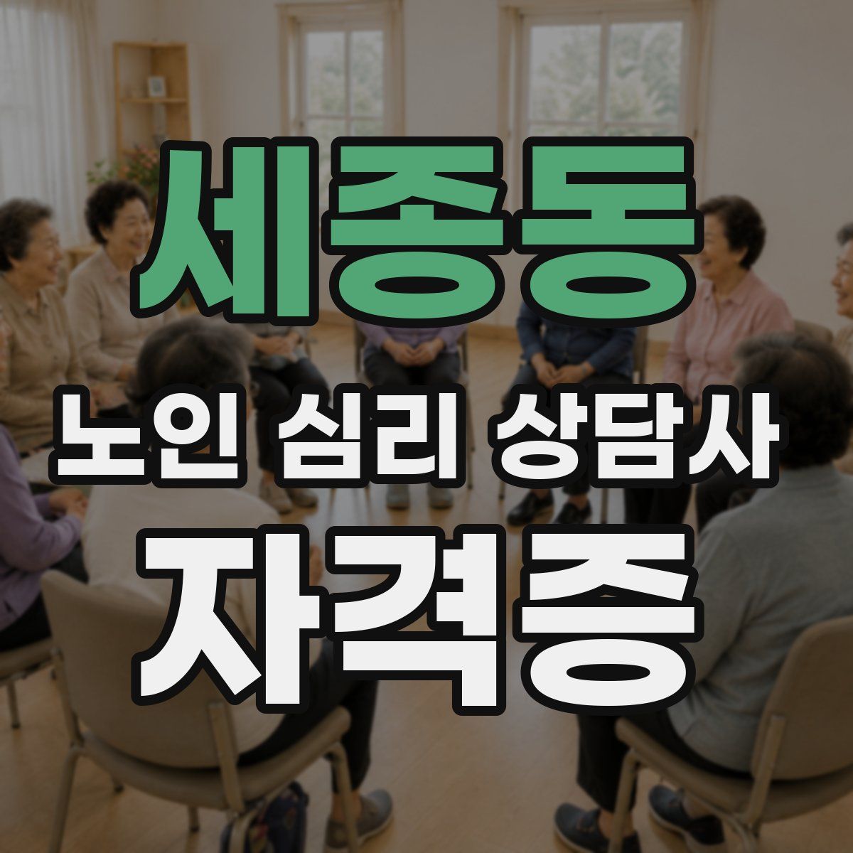 세종동 노인 심리 상담사 자격증