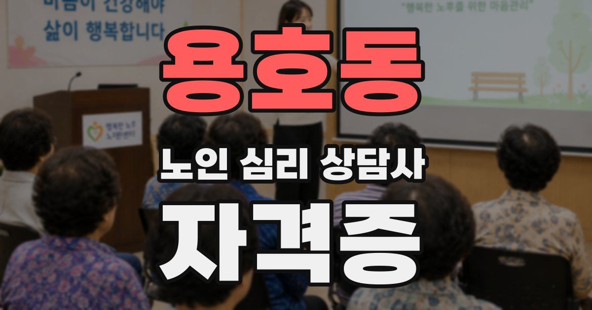용호동 노인 심리 상담사 자격증