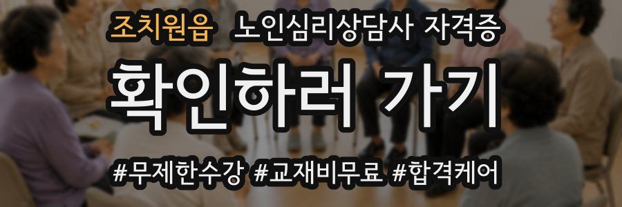조치원읍 노인 심리 상담사 자격증