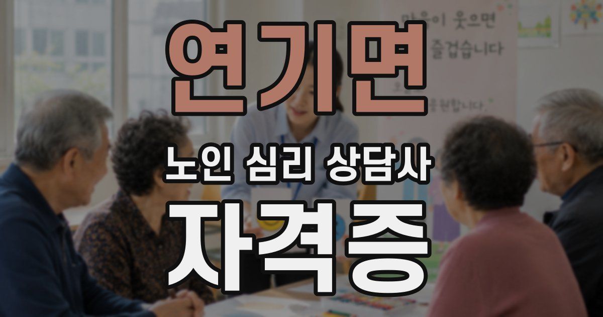 연기면 노인 심리 상담사 자격증
