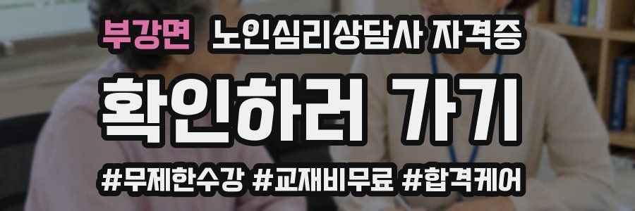 부강면 노인 심리 상담사 자격증