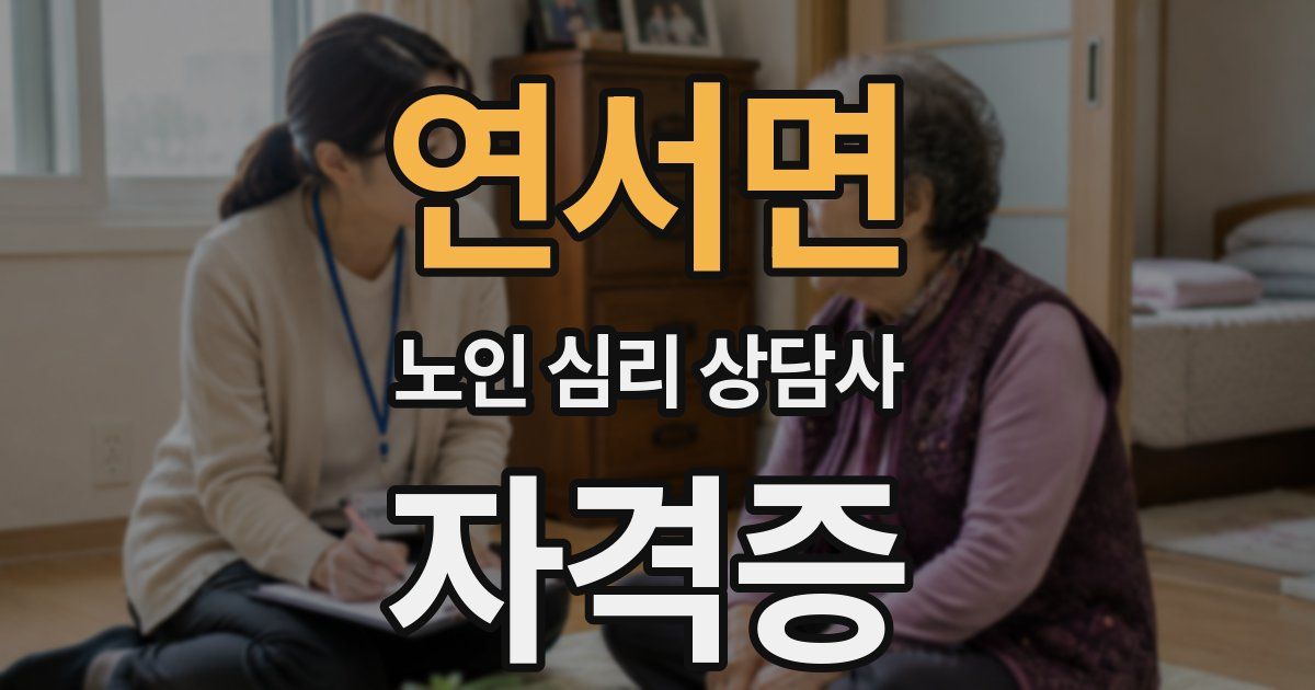 연서면 노인 심리 상담사 자격증