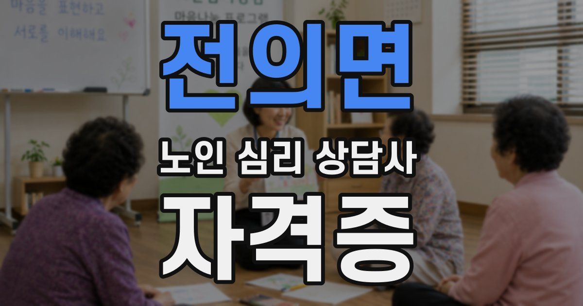 전의면 노인 심리 상담사 자격증