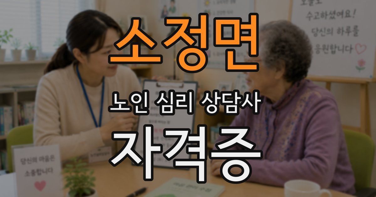 소정면 노인 심리 상담사 자격증